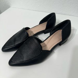 Black Leather Pointed Toe Flats Preston & York Women’s Size 7